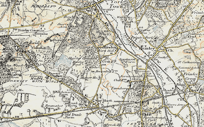 Old map of Fox Lane in 1897-1909