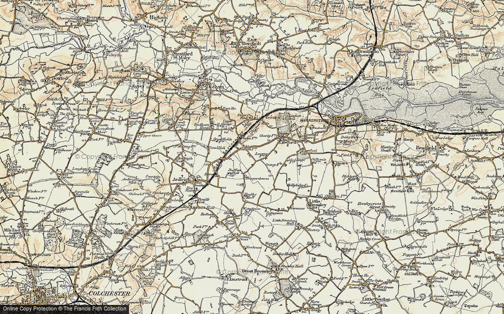 Old Map of Historic Map covering Hungerdowns in 1898-1899