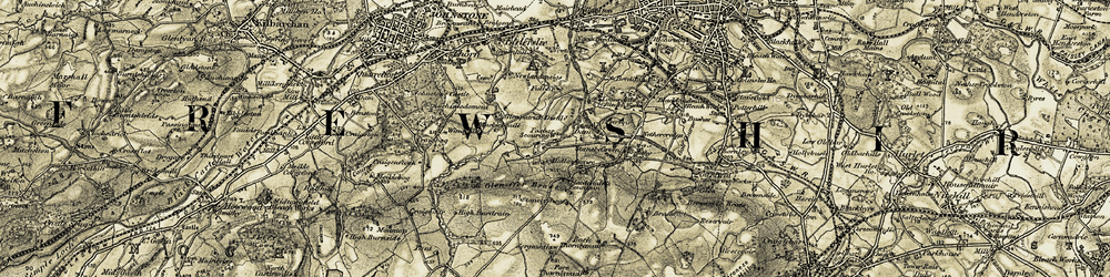 Old map of Foxbar in 1905-1906
