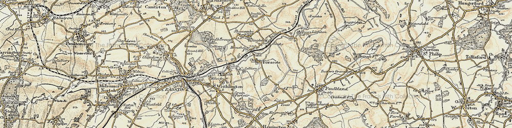 Old map of Foxcote in 1898-1899