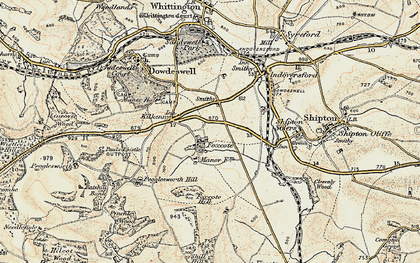 Old map of Foxcote in 1898-1900