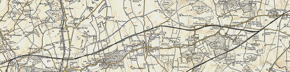 Old map of Foxdown in 1897-1900