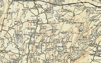 Old map of Foxendown in 1897-1898