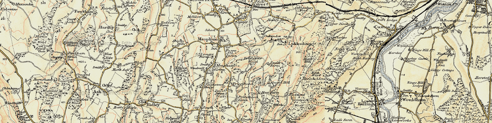 Old map of Brimstone Wood in 1897-1898