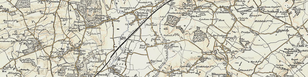 Old map of Foxham in 1898-1899
