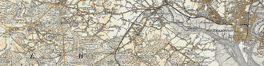 Old map of Foxhills in 1897-1909