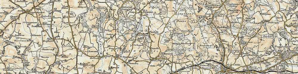 Old map of Foxhole in 1900