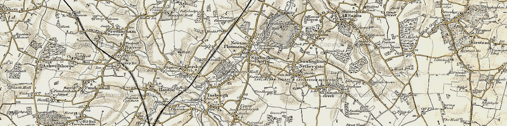 Old map of Foxhole in 1901-1902