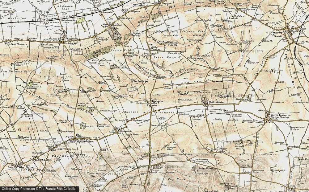 Old Map of Foxholes, 1903-1904 in 1903-1904