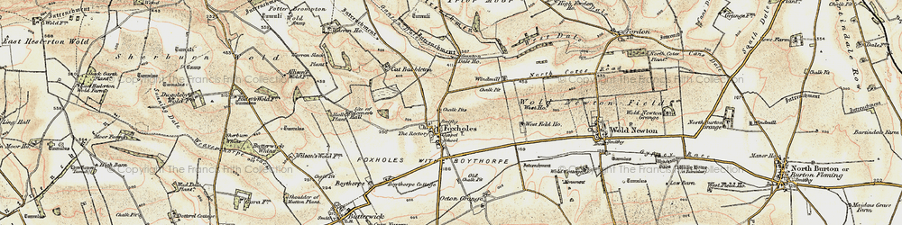 Old map of Foxholes in 1903-1904