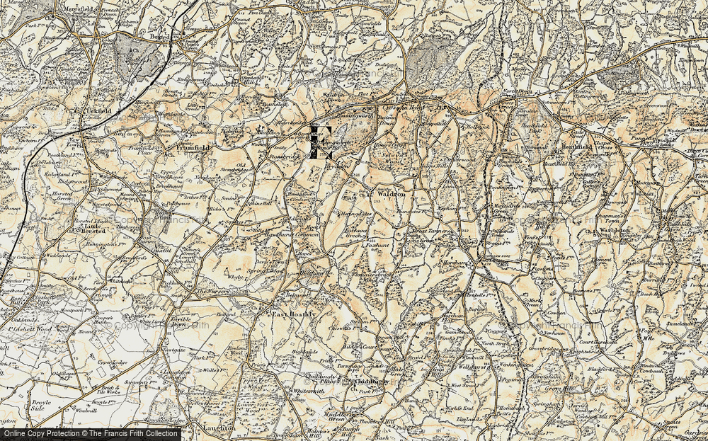 Old Map of Foxhunt Green, 1898 in 1898