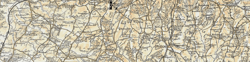 Old map of Foxhunt Green in 1898