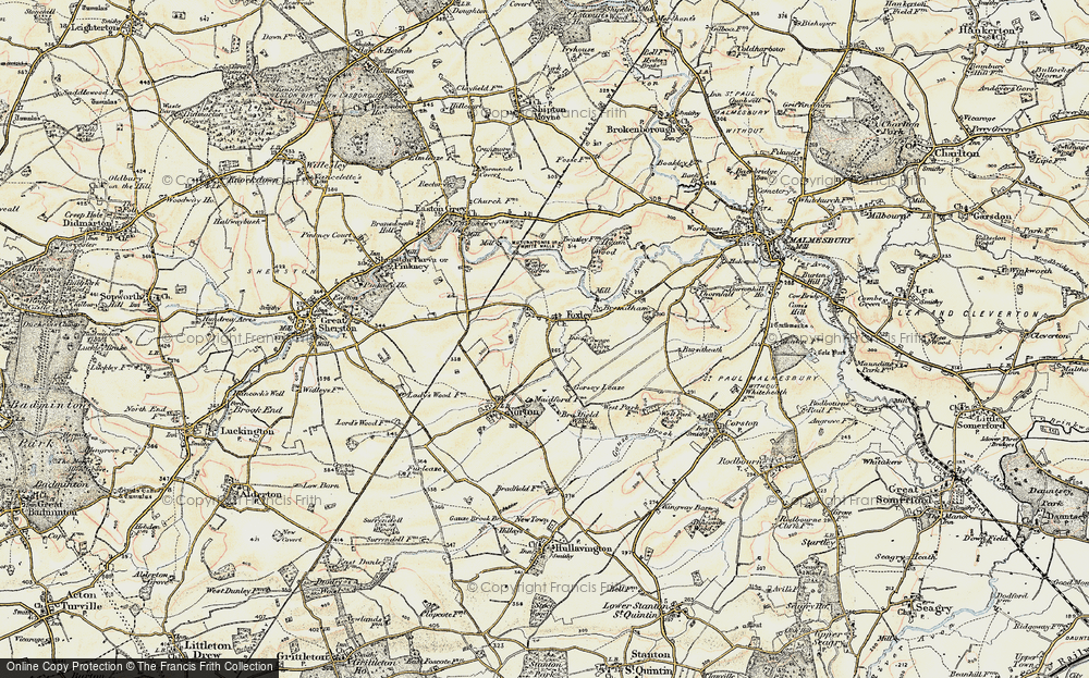 Old Map of Historic Map covering Bradfield Wood in 1898-1899