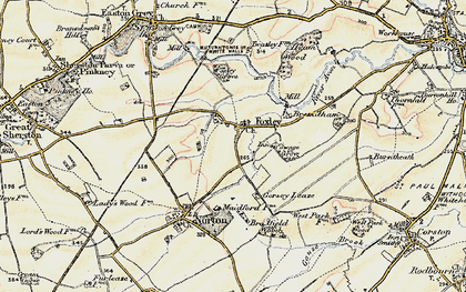 Old map of Bradfield Wood in 1898-1899
