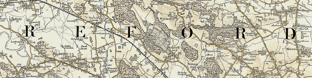 Old map of Foxley in 1900-1901
