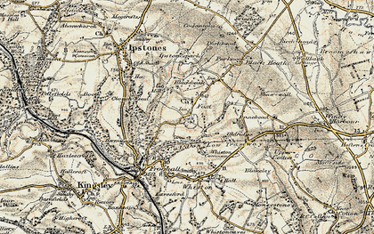 Old map of Foxt in 1902