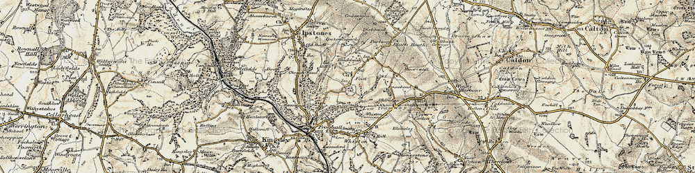 Old map of Foxt in 1902