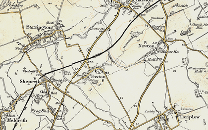 Old map of Foxton in 1899-1901
