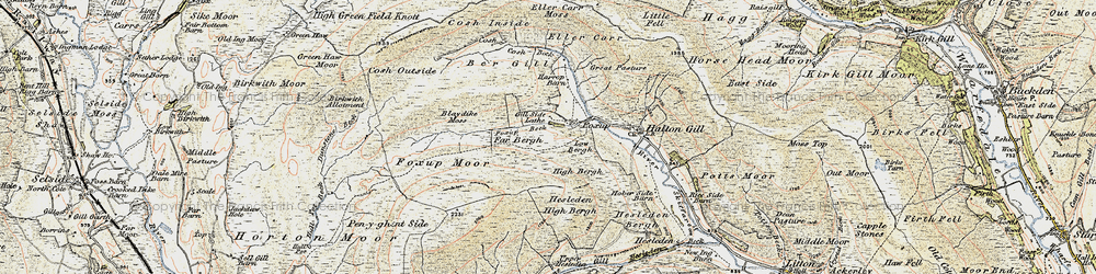 Old map of Yorkshire Dales National Park in 1903-1904