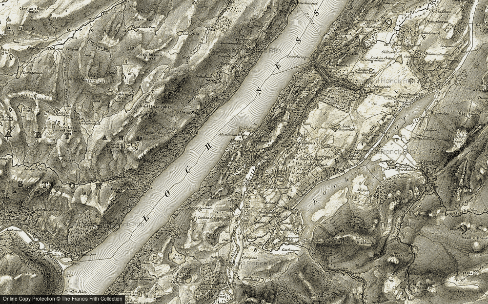 Old Map of Foyers, 1908-1912 in 1908-1912