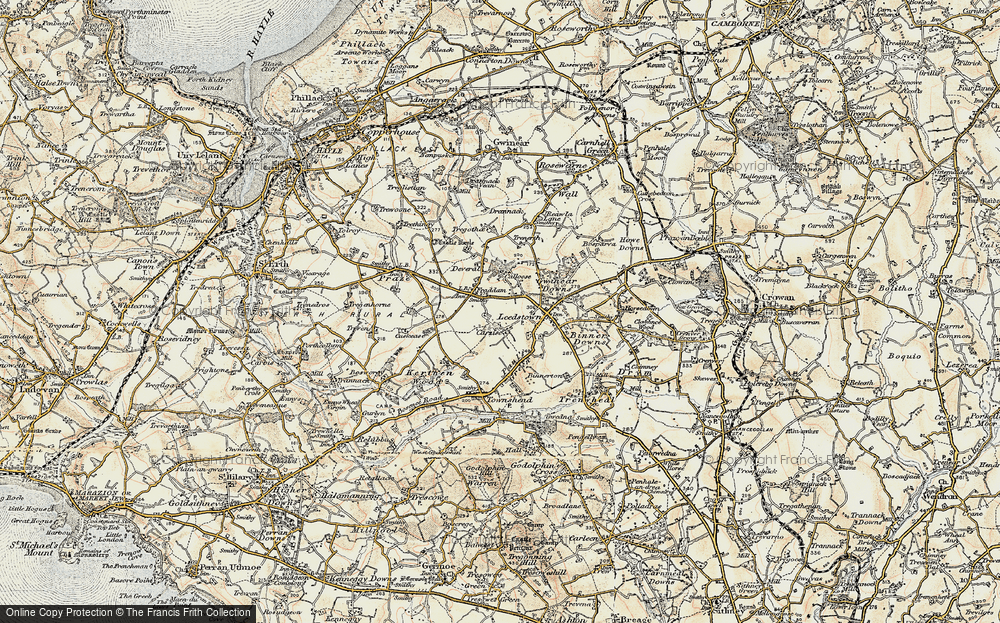 Old Map of Fraddam, 1900 in 1900