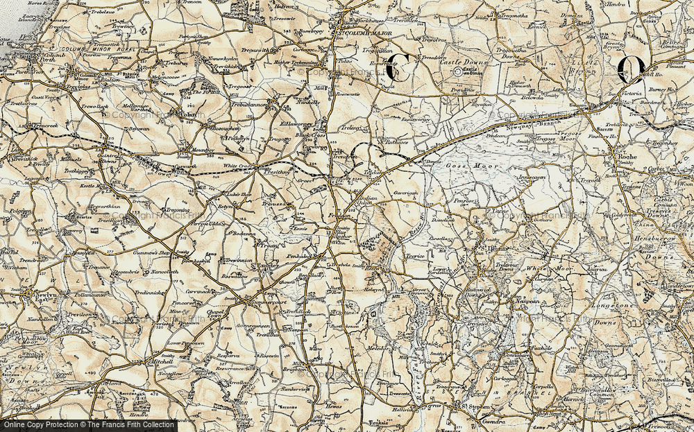 Old Map of Fraddon, 1900 in 1900