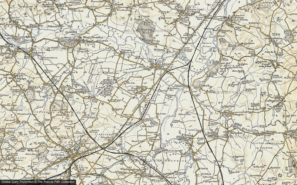 Old Map of Fradley, 1902 in 1902