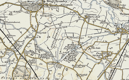 Old map of Fradley Junction in 1902