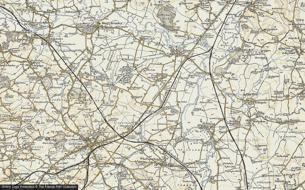 Old Map of Fradley South, 1902 in 1902