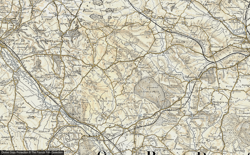 Old Map of Fradswell, 1902 in 1902