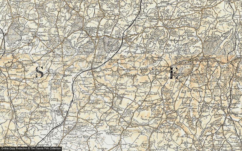 Old Map of Framfield, 1898 in 1898