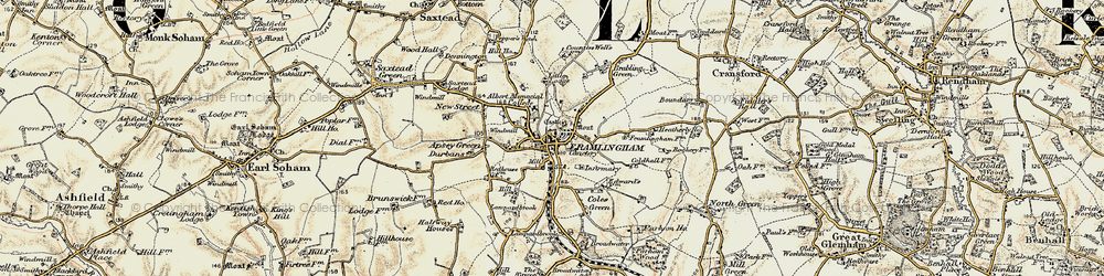 Old map of Framlingham in 1898-1901