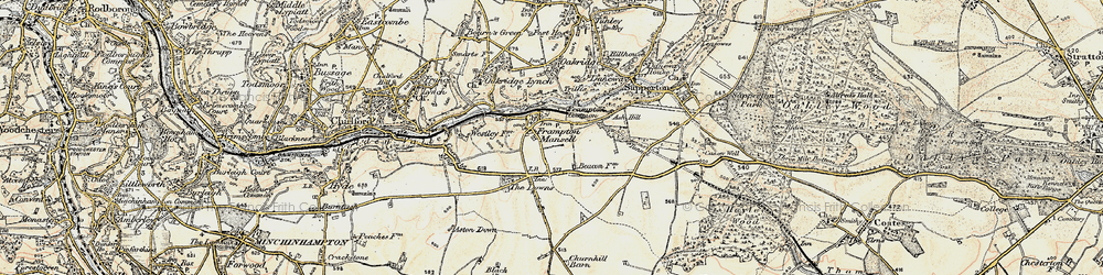 Old map of Frampton Mansell in 1898-1899