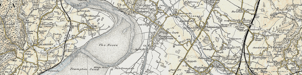 Old map of Frampton On Severn in 1898-1900
