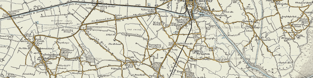 Old map of Frampton West End in 1902