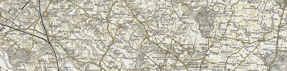 Old map of Frandley in 1902-1903