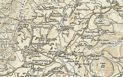 Old map of Frank's Bridge in 1900-1903