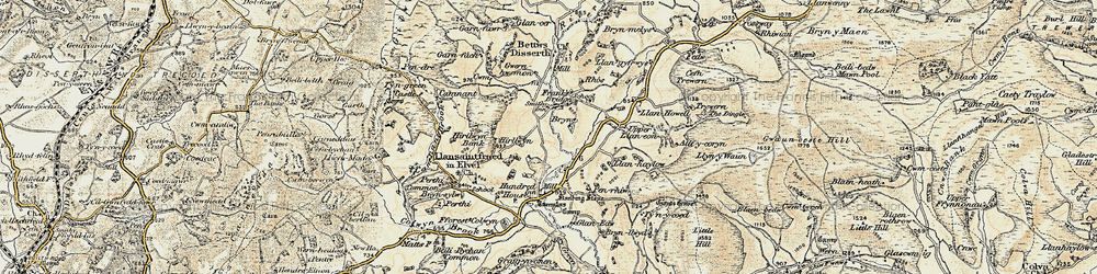 Old map of Frank's Bridge in 1900-1903