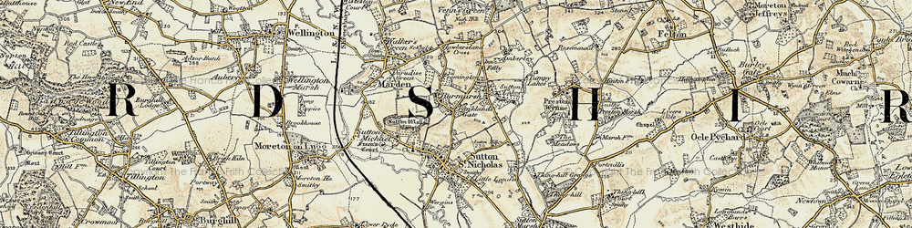 Old map of Franklands Gate in 1899-1901