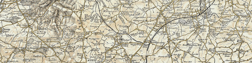 Old map of Frankley in 1901-1902