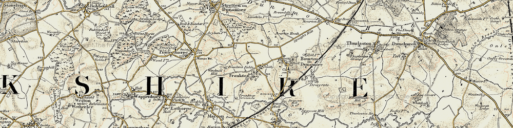 Old map of Frankton in 1901-1902