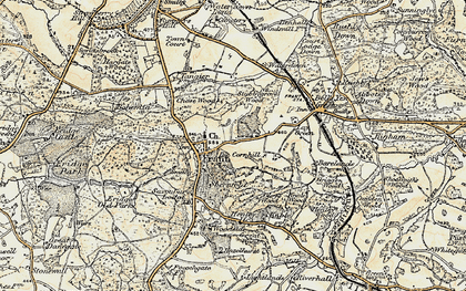 Old map of Frant in 1897-1898