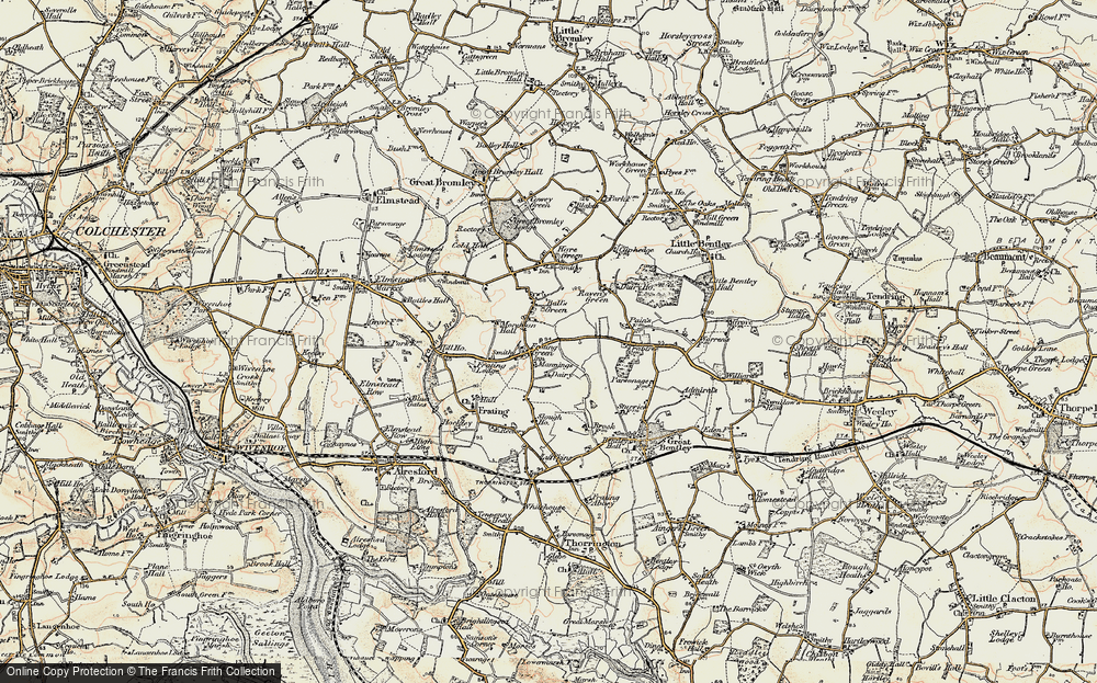 Old Map of Frating Green, 1898-1899 in 1898-1899