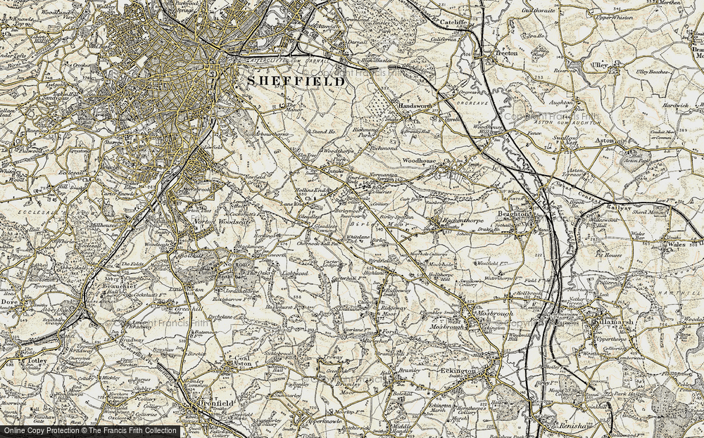 Old Map of Frecheville, 1902-1903 in 1902-1903
