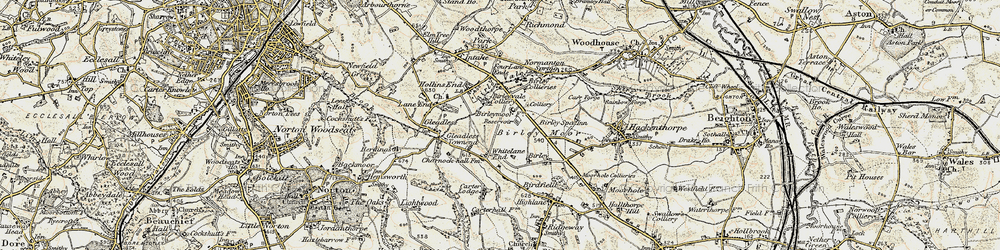 Old map of Frecheville in 1902-1903