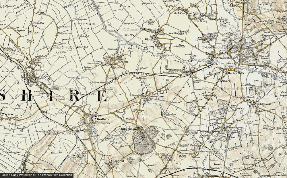 Old Map of Freckenham, 1901 in 1901