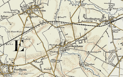 Old map of Freckenham in 1901