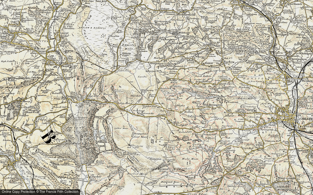 Old Map of Historic Map covering Whibbersley Cross in 1902-1903