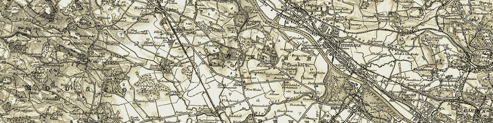 Old map of Brownsfield in 1905-1906