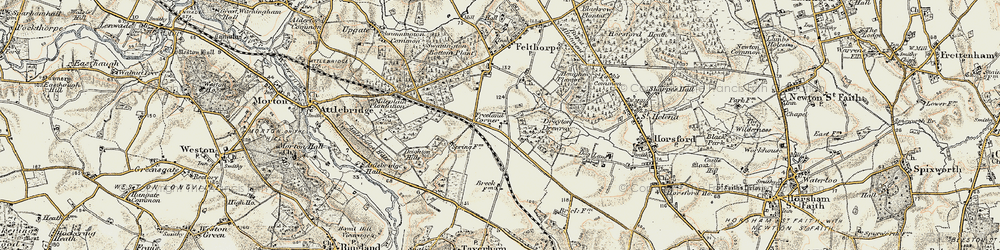 Old map of Freeland Corner in 1901-1902
